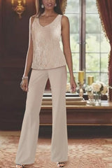 Elegant Lace Trouser Suits for Women Mother of the Bride Suit