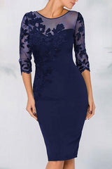 Elegant Short Black Lace Satin Mother of the Bride Dresses with Sleeves