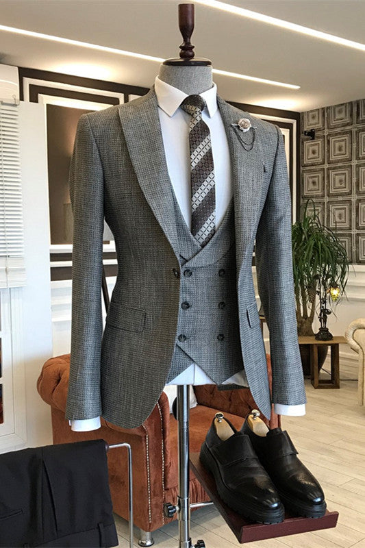 Eli Gray Formal Peaked Lapel Three-Piece Business Suit