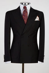 Elmer Black Peak Lapel Double Breasted Business Men’s Suits