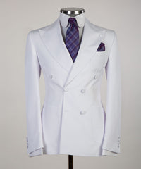 Ernest White Peak Lapel Two-Piece Slim Fit Wedding Suits