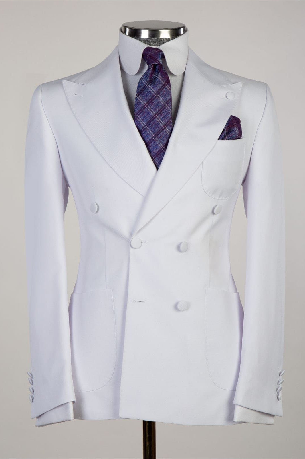 Ernest White Peak Lapel Two-Piece Slim Fit Wedding Suits