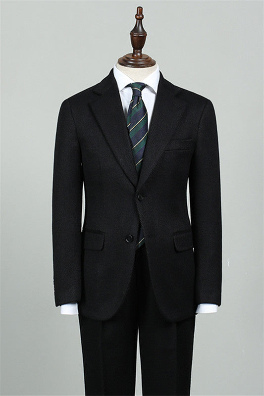 Gabriel Black Notch Lapel Two-Piece Formal Business Suit