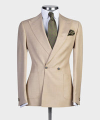 Gareth Champagne Double Breasted Peak Lapel Stylish Prom Men’s Suits