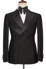 Gavin Latest Black Double Breasted Peaked Lapel Best Fit Men’s Suit