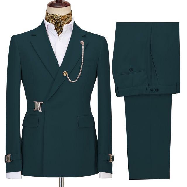 Gavin New Arrival Dark Green Two-Piece Notched Lapel Business Men’s Suits