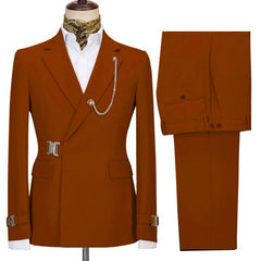 Gavin Newest Orange Two Pieces Notch Lapel Business Men’s Suits