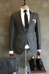 George Black Formal Three-Piece Peaked Lapel Business Suit