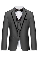 Griffith Custom Black Three-Piece Notch Lapel Men's Business Suit