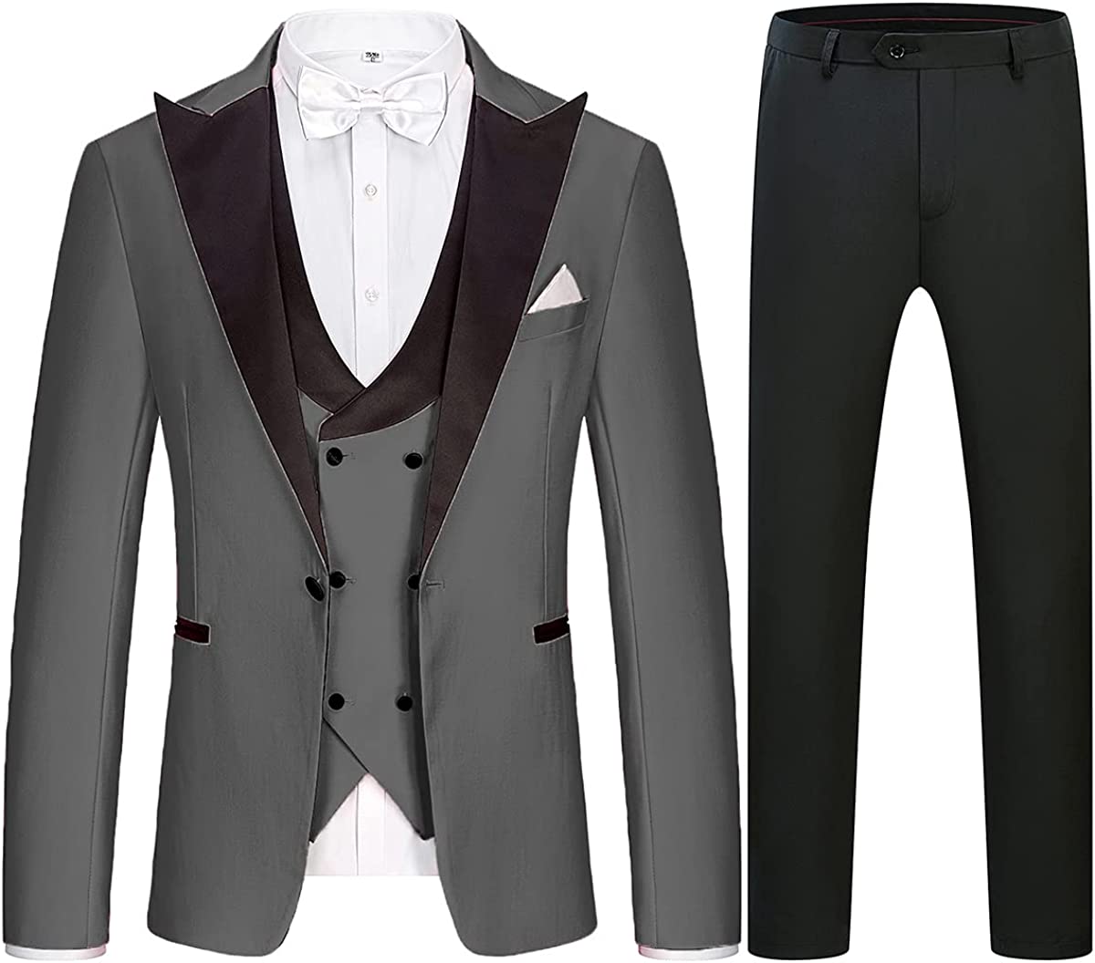 Harley Bespoke Gray Three-Piece Peaked Lapel Business Suit