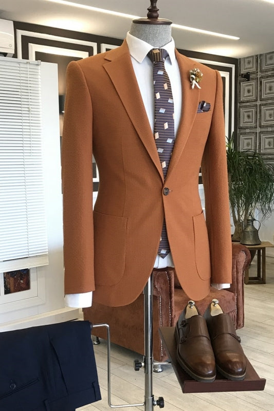 Harold Light Tan Notched Lapel Two Piece Men's Prom Suit