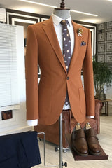 Harold Light Tan Notched Lapel Two Piece Men's Prom Suit