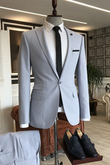 Hayden New Arrival Light Blue Peaked Lapel Men's Prom Suit