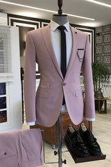 Henson Dusty Rose Peaked Lapel Two-Piece Custom Prom Suit