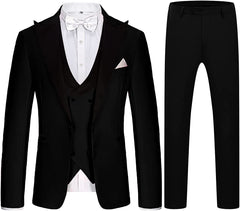 Humphrey Formal Black Peak Lapel Men's Business Suit