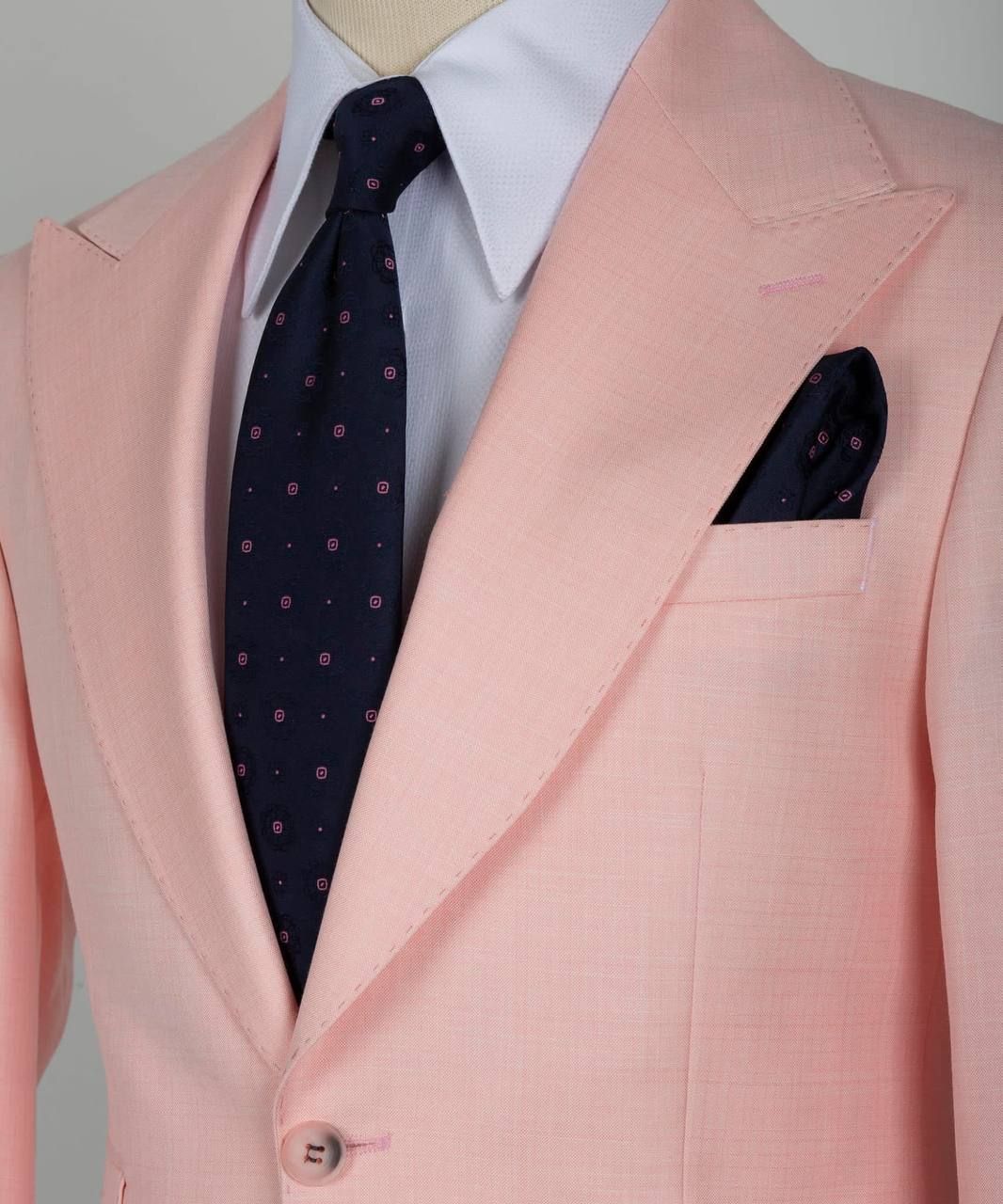 Ian Latest Pink Three-Piece Slim Fit Fashionable Men’s Suit