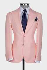 Ian Latest Pink Three-Piece Slim Fit Fashionable Men’s Suit