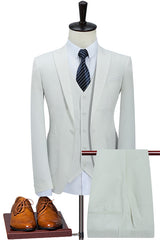 Isaiah Latest White Elegant Close-Fit Bespoke Men's Suit for Prom