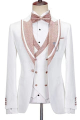 Jeremy Elegant Ivory Peak Lapel Three-Piece Prom Suit