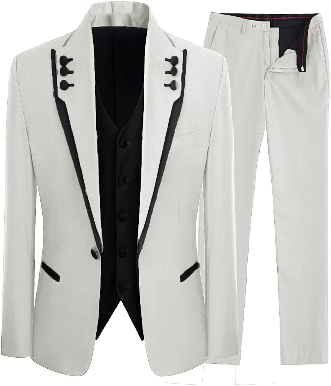 Jeremy Luxe White Shawl Lapel Three Piece Men's Prom Selection