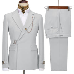 John Bespoke White Notched Lapel Prom Suit For Men