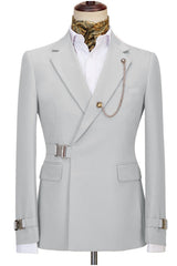 John Bespoke White Notched Lapel Prom Suit For Men