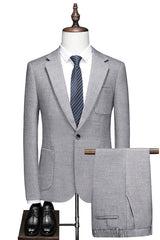 Jordan Gray Stylish One-Button Notched Lapel Prom Suit for Men