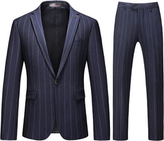 Keiton Custom-Made Blue Peak Lapel Striped Men's Business Suit