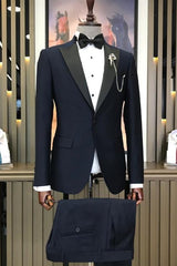 Kerr Bespoke Navy Blue Peaked Lapel Two Piece Prom Suit