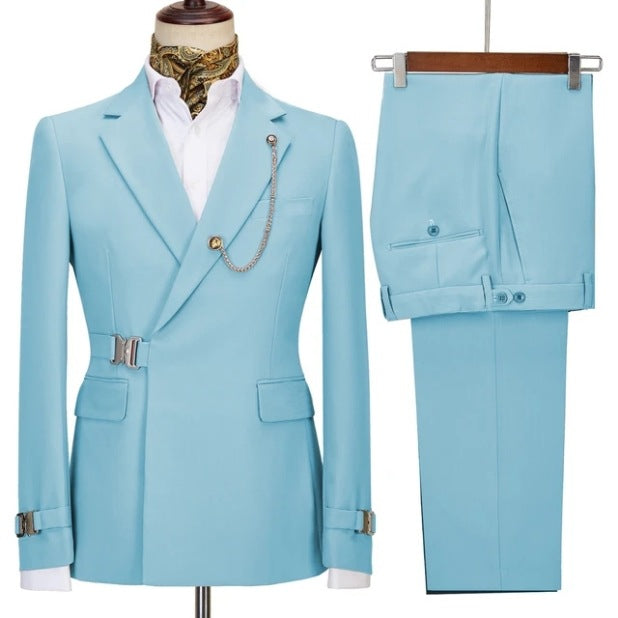 Korbin Modern Light Blue Notched Lapel Men's Prom Suit