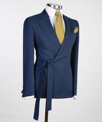 Leonard Classic Navy Blue Notched Lapel Two-Piece Prom Suit