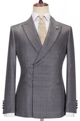 Maggie Classic Gray Peak Lapel Custom Business Suit