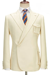 Marcus Stylish Champagne Peak Lapel Simple Prom Suit