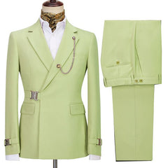 Mark Modern Olive Green Special Closure Notched Lapel Business Men’s Suits