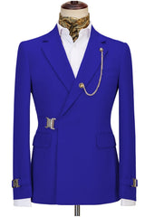 Marshaii Chic Royal Blue Notched Lapel Men's Prom Suit