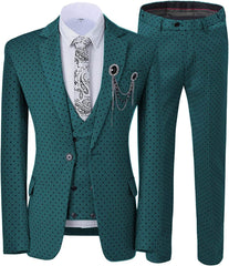 Maxwell Dark Jade Notched Lapel Three Piece Bespoke Prom Suite