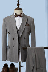 New Arrival Gray Fashionable Single Piece Striped Business Suit