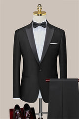 Noah Classic Black Two-Piece One-Button Suit