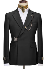 Nur Fancy Black Notched Lapel Prom Ensemble For Men