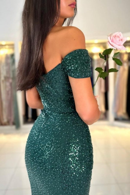 Off the shoulder sweetheart Dark Green Homecoming Dress