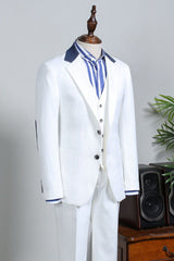 Osmond Formal White Three Pieces Slim Fit Tailored Men’s Suit