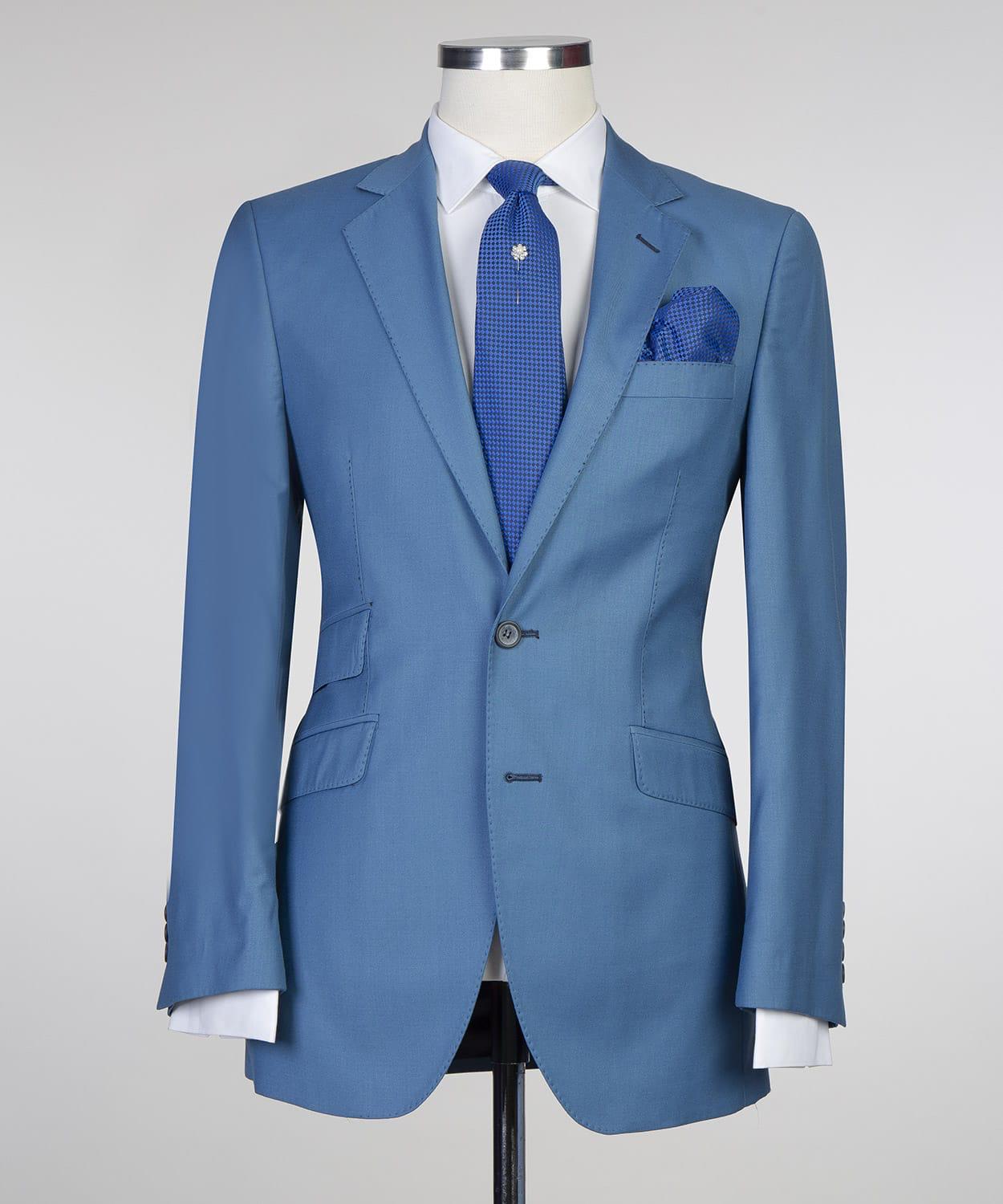 Patrick Contemporary Blue Two-Piece Notched Lapel Prom Men’s Suits