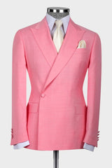 Richie Pink Peaked Lapel Wedding Suit For Men