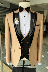 Rory Modern Olive Peaked Lapel Three-Piece Men's Prom Suit