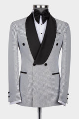 Stan New Arrival White Slim Fit Double-Breasted Shawl Collar Men’s Suit