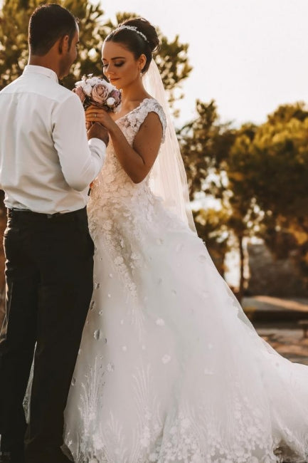 Summer Bohi Chiffon Flowy sleeveless Tulle Wedding Dress