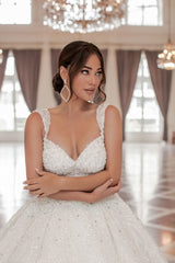 Sweetheart Straps A-Line Princess Wedding Dress