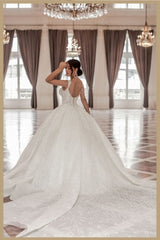 Sweetheart Straps A-Line Princess Wedding Dress