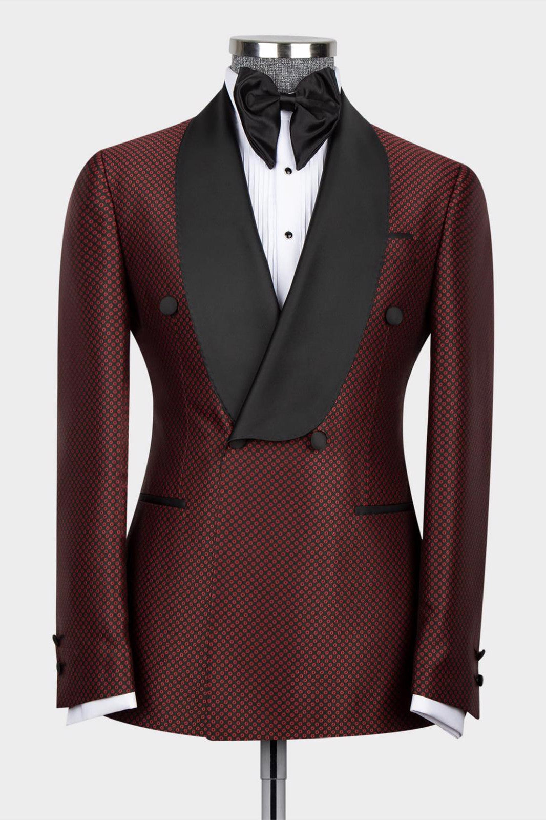 Timothy Burgundy Chic Shawl Collar Two-Piece Prom Suit for Men