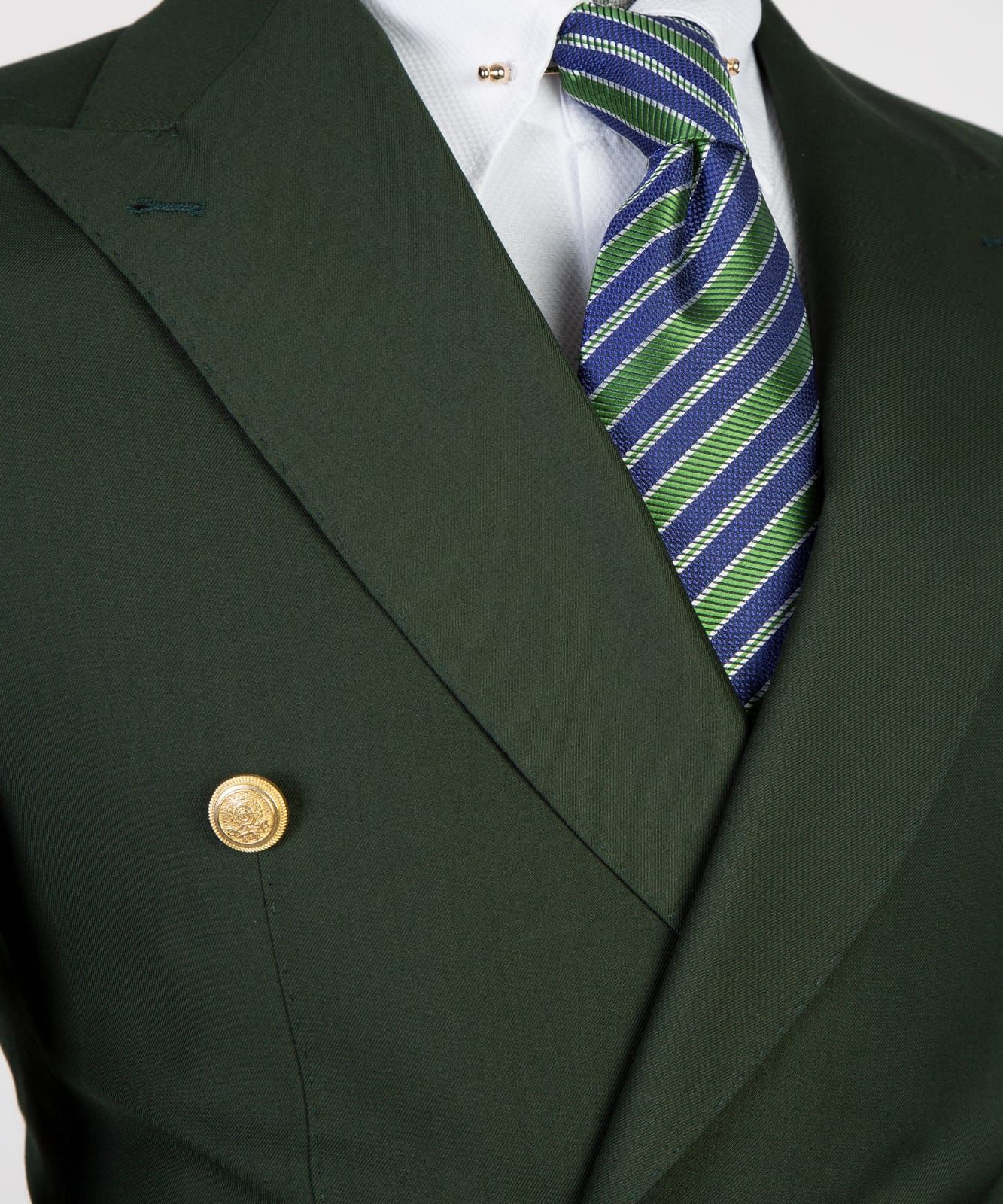 Urban Tailored Dark Green Peak Lapel Double Breasted Men’s Suits